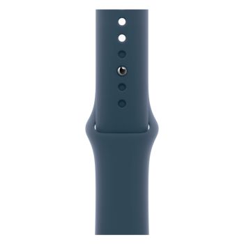 Apple Watch Series 9, 41 мм, корпус из алюминия серебристого цвета, спортивный ремешок цвета грозовой синий, размер M/L